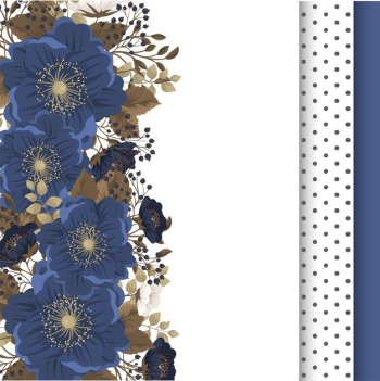 Floral border   blue flowers Free Vector