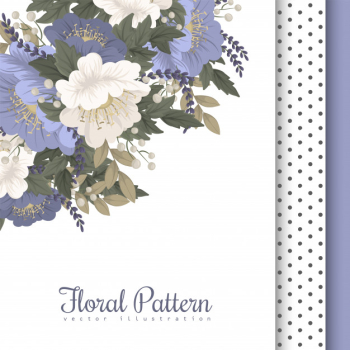 Floral border   light blue flowers Free Vector