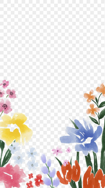 Floral border png watercolor sticker, | Free PNG - rawpixel