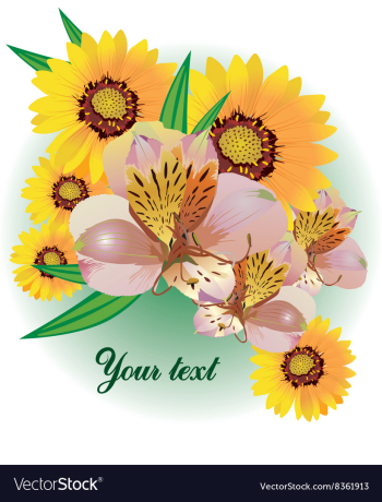 Floral Bouquet with Text Space vector image Floral Bouquet with Text Space vector image