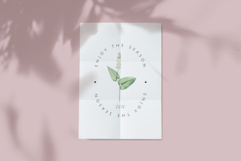 Floral card mockup Free Psd