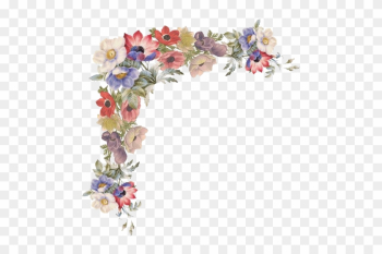 Floral Corner Accent - Vintage Floral Corner Border Floral Corner Accent - Vintage Floral Corner Border