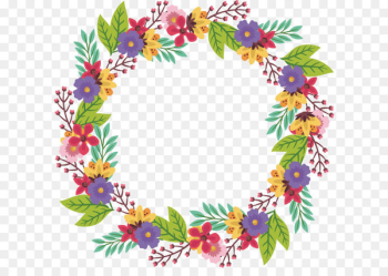 Floral design Cut flowers Pattern - Colorful romantic garlands 