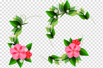 Floral design Flower Leaf New Year Gift, Cartoon painted leaf flower decoration transparent background PNG clipart