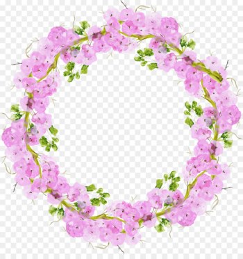 Floral design Pink Wreath Watercolor painting - Pink floral wreath 
