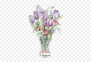 Floral design Tulip Purple Vase - Purple tulips Floral design Tulip Purple Vase - Purple tulips