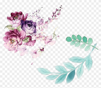 Floral Design Watercolor Painting Flower - Transparent Flower Watercolor Png