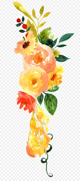 Floral design Watercolor painting Flower - Watercolor hand painted floral decoration pattern 