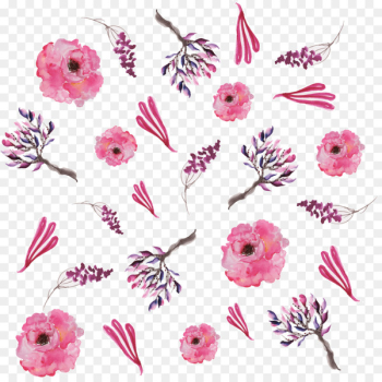 Floral design Watercolor painting Pink Pattern - Romantic pink flower pattern 
