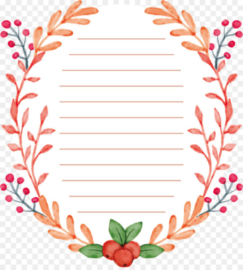 Floral design Watercolor painting - Watercolor plant border stationery 