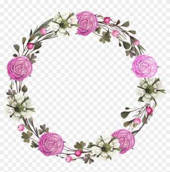 Floral Design Wreath Rose Clip Art - Frame Rose Purple