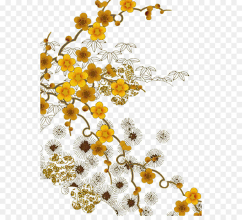 Floral design Yellow Flower Gold - Golden plum blossom 