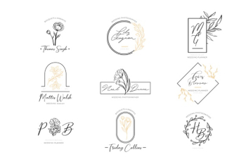 Floral elegant logos set Free Vector Floral elegant logos set Free Vector