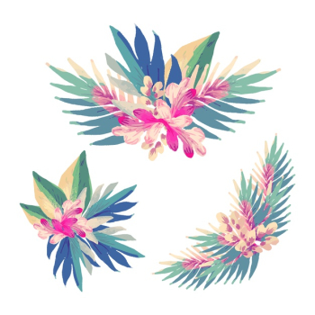 Floral elements assortment flat design Free Vector Floral elements assortment flat design Free Vector