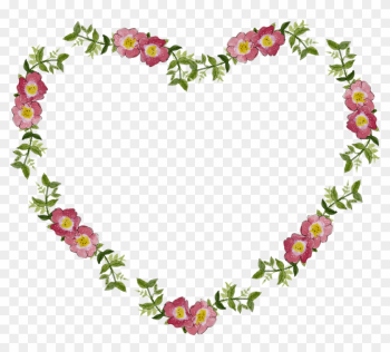 Floral Flower Frame Heart Png Image - Flower Heart Frame Png