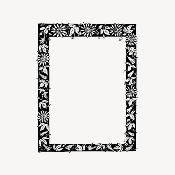 Floral frame drawing, vintage illustration | Free Vector Illustration - rawpixel