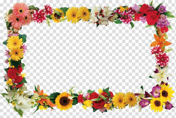 Floral frame , Flower Frames , Frame flowers transparent background PNG clipart