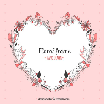 Floral frame in hand drawn style Floral frame in hand drawn style