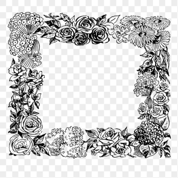 Floral frame png sticker, vintage | Free PNG - rawpixel