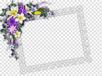 Floral frame transparent background PNG clipart