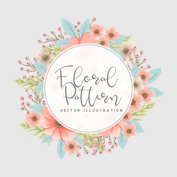 Floral frame with colorful flower. Free Vector Floral frame with colorful flower. Free Vector