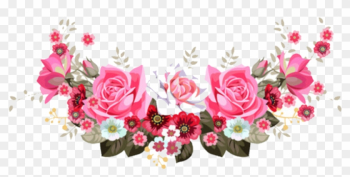 Floral Header - Bright Pink Flower Corner Border Png