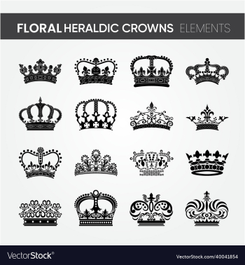 floral heraldic crowns elements floral heraldic crowns elements