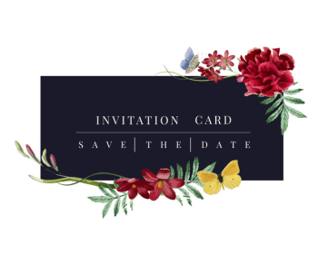 Floral invitation card mockup illustration Floral invitation card mockup illustration