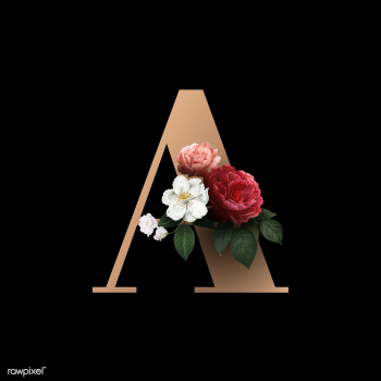 Floral letter A font | Free stock vector - 582875 Floral letter A font | Free stock vector - 582875