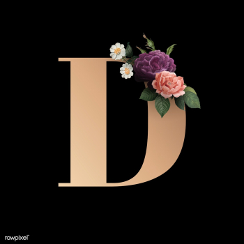 Floral letter D font | Free stock illustration - 583000 Floral letter D font | Free stock illustration - 583000