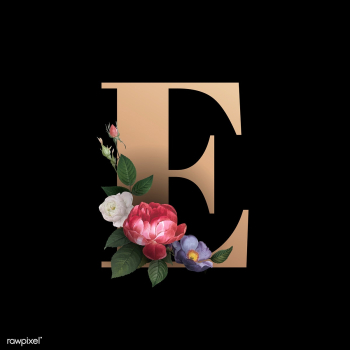 Floral letter E font | Free stock vector - 582984 Floral letter E font | Free stock vector - 582984