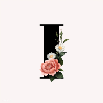 Floral letter I font | Free stock vector - 583105 Floral letter I font | Free stock vector - 583105