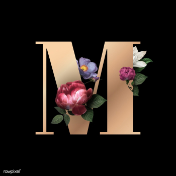 Floral letter M font | Free stock vector - 583128 Floral letter M font | Free stock vector - 583128