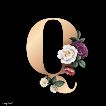 Floral letter Q font | Free stock vector - 583214 Floral letter Q font | Free stock vector - 583214