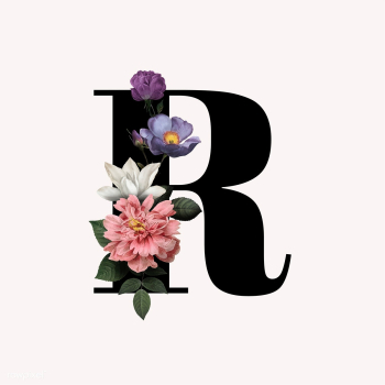 Floral letter R font | Free stock vector - 583164 Floral letter R font | Free stock vector - 583164