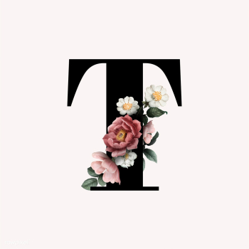 Floral letter T font | Free stock vector - 583178 Floral letter T font | Free stock vector - 583178