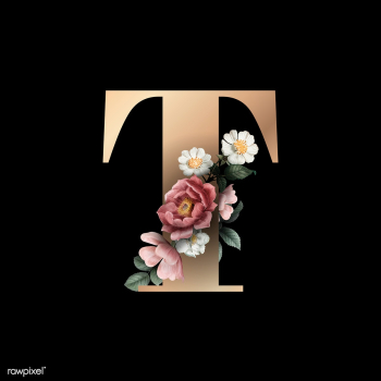 Floral letter T font | Free stock vector - 583188 Floral letter T font | Free stock vector - 583188