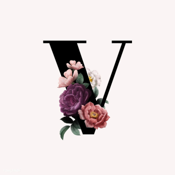 Floral letter V font | Free stock vector - 583119 Floral letter V font | Free stock vector - 583119