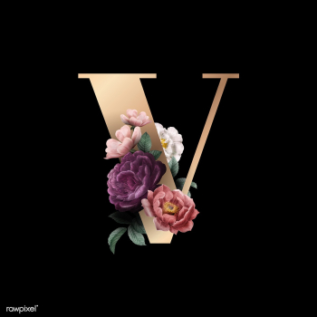 Floral letter V font | Free stock vector - 583141 Floral letter V font | Free stock vector - 583141