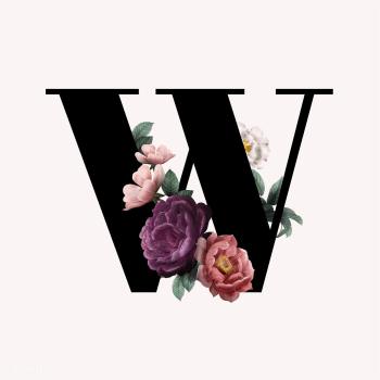Floral letter W font | Free stock vector - 583171 Floral letter W font | Free stock vector - 583171