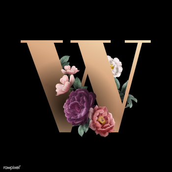 Floral letter W font | Free stock vector - 583194 Floral letter W font | Free stock vector - 583194