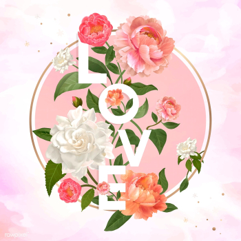 Floral love badge | Free stock vector - 562822 Floral love badge | Free stock vector - 562822