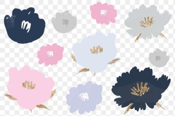 Floral pattern background png hand drawn