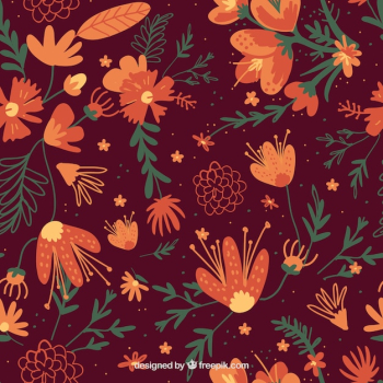 Floral pattern in orange tones Floral pattern in orange tones