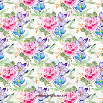 Floral pattern in watercolor style Floral pattern in watercolor style