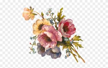 Floral Piece Tuckdb Org - Vintage Flower Painting Png