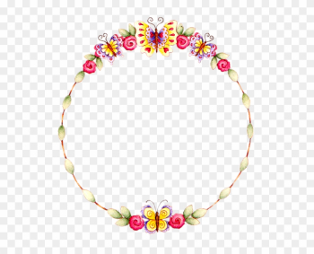 Floral Round Frame Transparent Background - Floral Frame Transparent Background