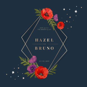 Floral save the date frame illustration Floral save the date frame illustration