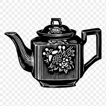 Floral tea pot png clipart, | Free PNG Illustration - rawpixel