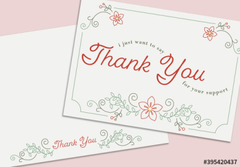 Floral Thank You Card Layout Floral Thank You Card Layout